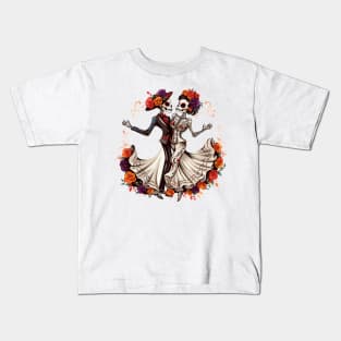 Day Of The Dead Dancing Skeletons 10 Kids T-Shirt